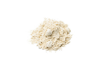dry wasabi powder isolated on a white background. above view