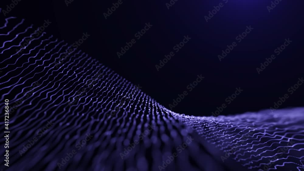 Aufkleber violet moving waves background with slow camera movement motion graphic. simple digital field with p