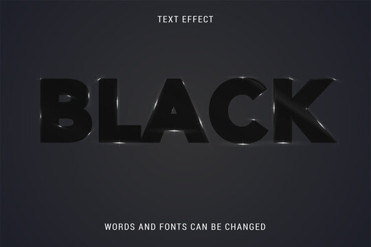 shiny and luxury black text effect 100% editable vector image