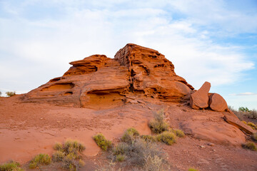 Fototapeta na wymiar Eroded rock in evening sun, USA