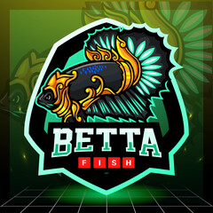 Betta fish mascot. esport logo design © REYYARTS