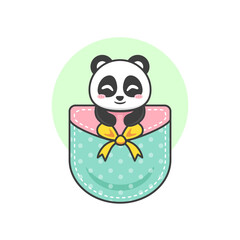 cute panda in the pocket