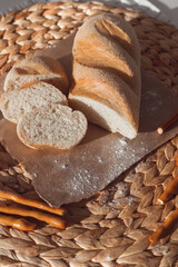 Ciabatta bread with ears of wheat