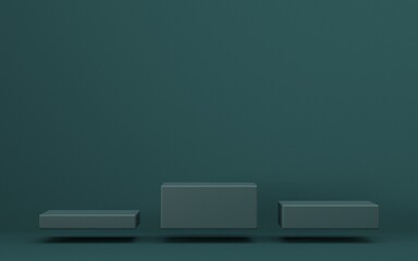 Mock up podium for product presentation three cubes 3D