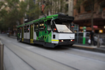Fototapeta premium Tram in Melbourne Victoria Australia