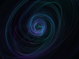 Abstract colourful spiral on a black background	