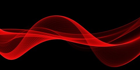 Abstract red wave on a black background	
