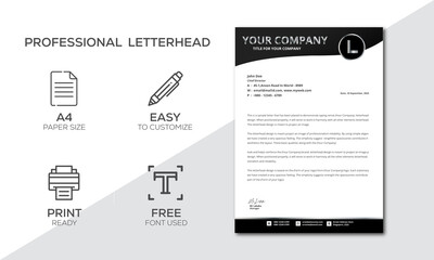Letterhead template design in flat style Free Vector