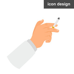 Hand with cigarette vector sign