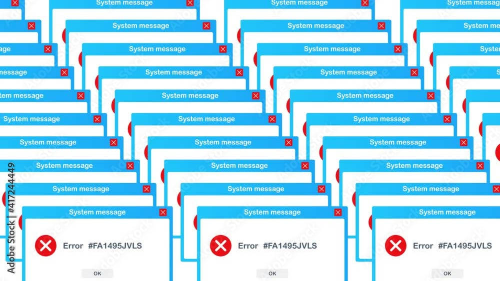 Poster vintage user interface. critical error warning message. motion graphics.