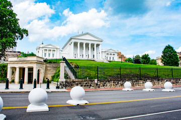 Virginia Statehouse, Richmond, Virginia VA legislature, public buildings, on a sunny day with blue...