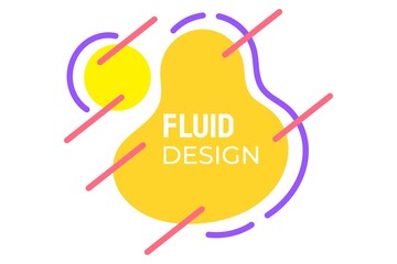 Yellow color fluid design with slash and outline. suitable for background, web, cover, banner, presentation, etc.