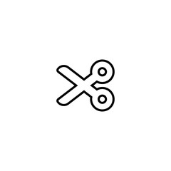 Scissor linear vector icon. Scissors cutting.