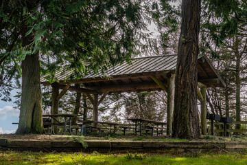 Picnic Camp Shelter on the Bluff at Fort Ebey Whidbey Island Washington