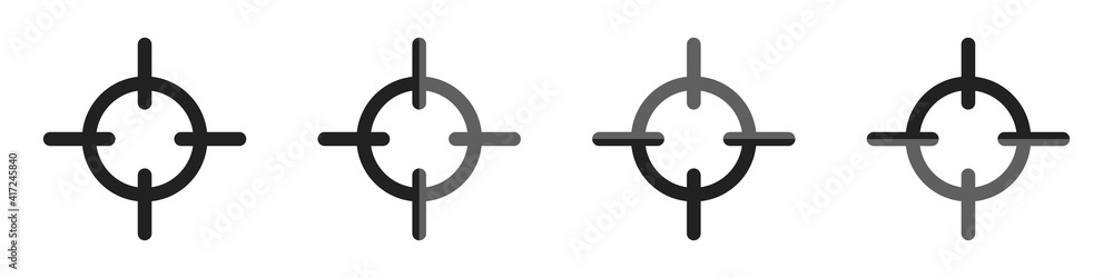 Poster targets vector set. goals icons set in flat style. a set of scopes for games. vector illustration. i