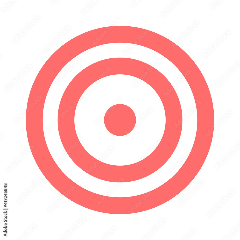 Poster red target vector icon in flat style isolated on white background. vector illustration.
