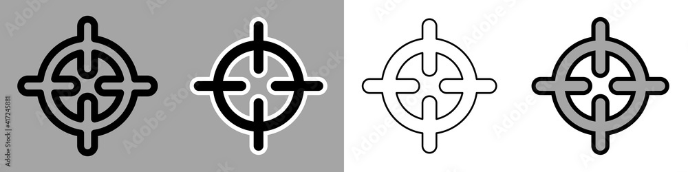 Poster targets vector set. targets icons set in flat style. a set of scopes for games. vector illustration.