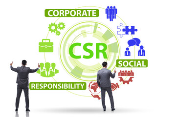 Concept of CSR - corporate social responsibility with businessma