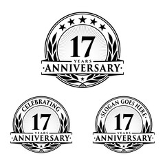 17 years anniversary collection logotype. Vector and illustration.
