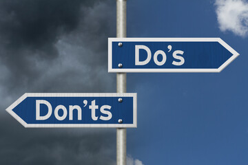 Do’s and Don’ts highway road sign