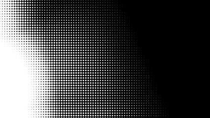 Dot white black pattern gradient texture background. Abstract pop art halftone and retro style.