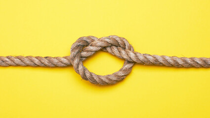 Rope with a knot on yellow