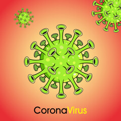 Corona Virus prevention ilustration of corona virus. Corona Virus in Wuhan, China, Global Spread, and Concept of Icon of Stopping Corona Virus