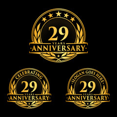 29 years anniversary collection logotype. Vector and illustration.
