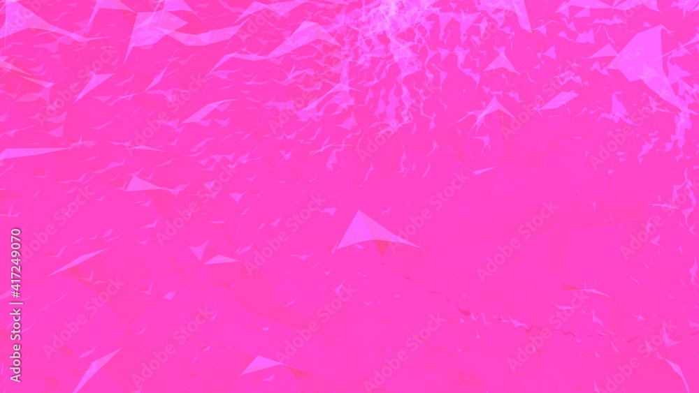 Poster white-pink abstract low poly background with triangles. rendering an image.