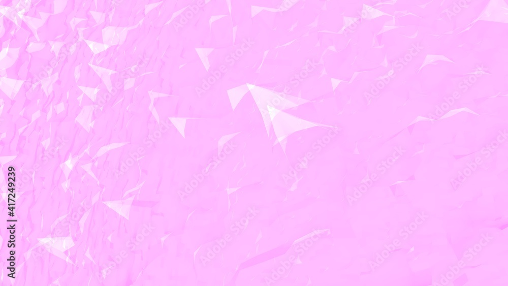 Poster White-pink abstract low poly background with triangles. Rendering an image.
