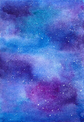 Fototapeta na wymiar Watercolor abstract space background