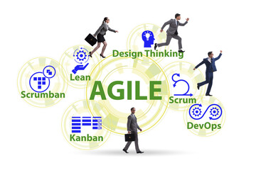 Business people in various agile methods concept