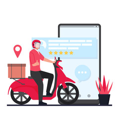 Delivery service rate flat illustration.