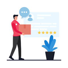 Delivery service rate flat illustration.