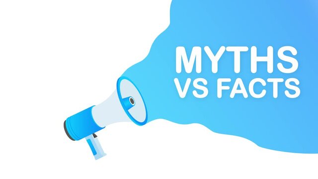 Myths vs facts. Icon on white backdrop. Versus vs background. icon. Motion design.