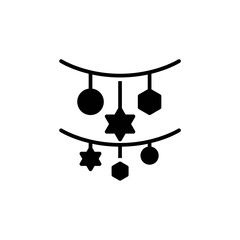 garland solid Icon.carnival and tool vector illustration on white background