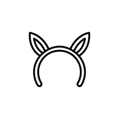 bunny ears outline Icon.carnival and tool vector illustration on white background