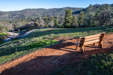 bench in the mountains