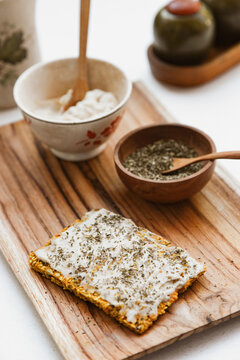  Multi Seed Crackers and humus sauce.