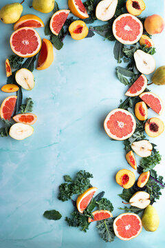 Fresh Produce on Aqua backgorund