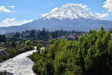 Snow capped volcano 