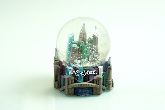 Snow Globe New York Icon Christmas Holiday Usa Isolated White Background   Statue Of Liberty Ball Glass Travel America