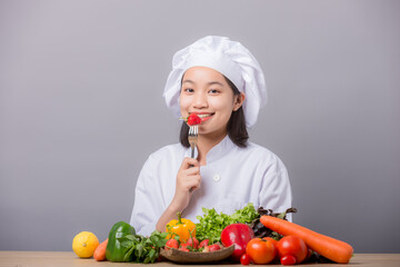 Portrait of beautiful girls chef