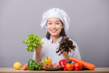 Portrait of beautiful girls chef