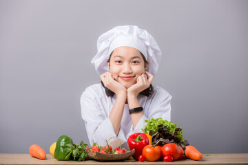 Portrait of beautiful girls chef