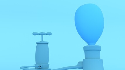 3d modeling of bomb inflating balloons