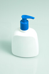 White dispenser bottle mockup isolated soap spa liquid product shampoo blank package shower skin hair beauty