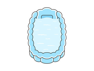 お湯の入ったベビーバスのイラスト
