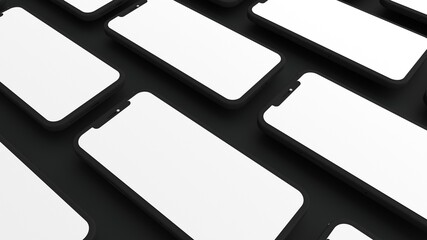 3d modeling of black iPhones 12