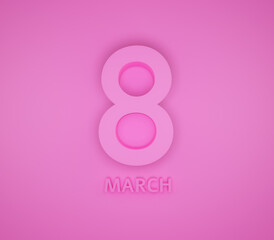 8 march international women day Happy Women's Day. 3d rendering illustration 